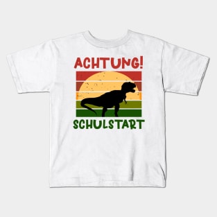 Achtung Schulkstart Dino Schulbeginn T shirt Kids T-Shirt